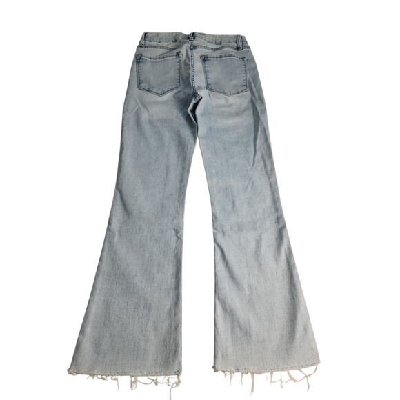 FRAME Women's Le Crop Mini Boot Cut Jeans Size 28 Light Wash Raw Hem Streetwear - Picture 13 of 13